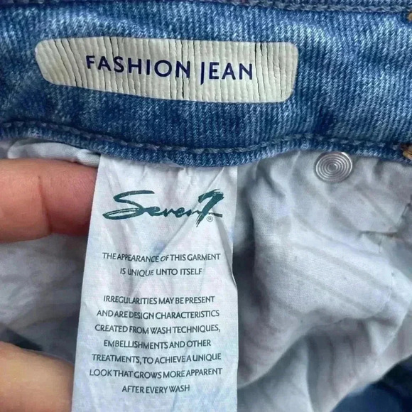 Seven7 women’s light wash distressed straight leg denim jeans sz 4 98% cotton - Picture 5 of 8